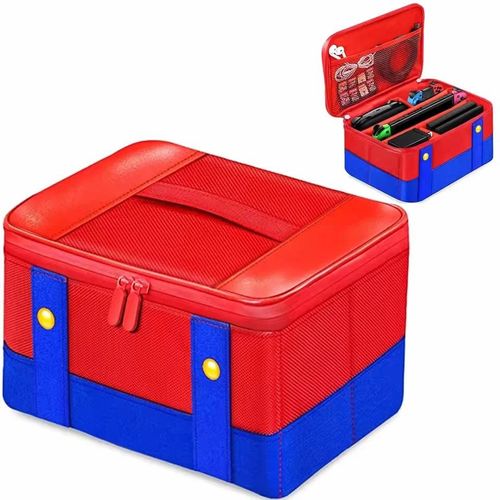 Grand Étui De Protection De Transport Pour Nintendo Switch Oled Console Pro Contrôleur Sac De Rangement De Voyage Étui Pour Accessoires De Commutation--Rouge