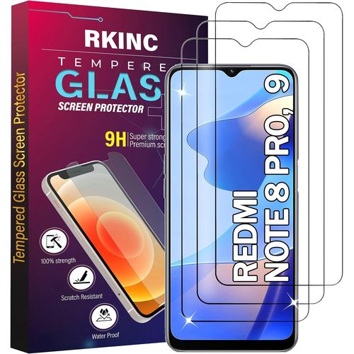 Ershi-Verre Trempé [Lot De 3] Pour Xiaomi Redmi Note 8 Pro, Redmi 9, Film Protection Écran, Dureté 9h 0,33 Mm Hd Glass [Sans Bulle[3