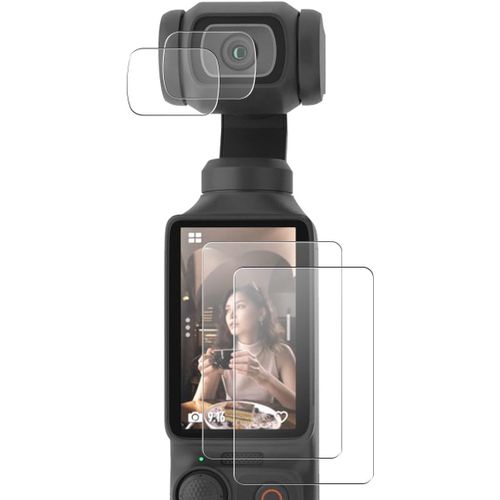 ERSHI-Verre trempé Compatible avec DJI Osmo Pocket 3 Protection écran 2 Pièces et 2 Pièces Caméra Arrière Protecteur, Anti Rayures[3