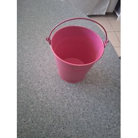 Cache Pot Rond Forme Sceau Rose En Métal