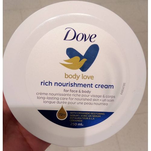 Dove Body Love Rich Nourishment Cream.250ml Pour Le Corps Et Visage Crème Nourrissante Riche En Vitamine Et Protéine 