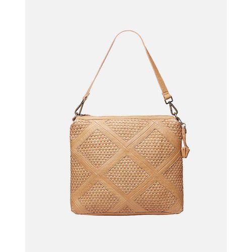 Bohemian en cuir crossbody sac middel sand