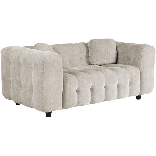 Canapé Droit En Tissu Chenille "Vendome" - 2 Places - Beige