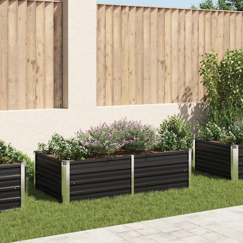 Prolenta Premium - Jardinière 160 X 80 X 45 Cm Acier Galvanisé Anthracite