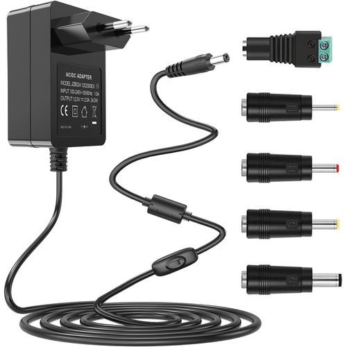 BAERTMY-12V Alimentation 2A 24W Ac Adaptateur Chargeur Mural Ac 100-240V À Dc 12Volt 2A 1.5A Convertisseur Pour Led Strip Lights, Caméras Cctv, Haut-Parleur Bt, Routeur