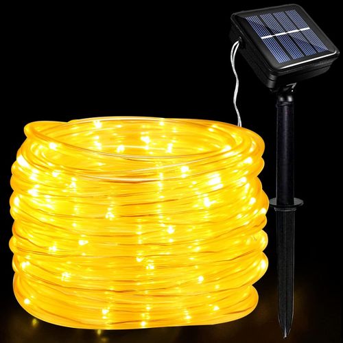 BAERTMY-Guirlande Lumineuse Solaire Extérieure Led, Ip65 Étanche Guirlande Lumineuse 12M/39.4Ft 100Leds Solaire Décoration Lumières Avec 8 Modes D'Éclairage Pour Jardin Arbre Fête Décoration De Noël