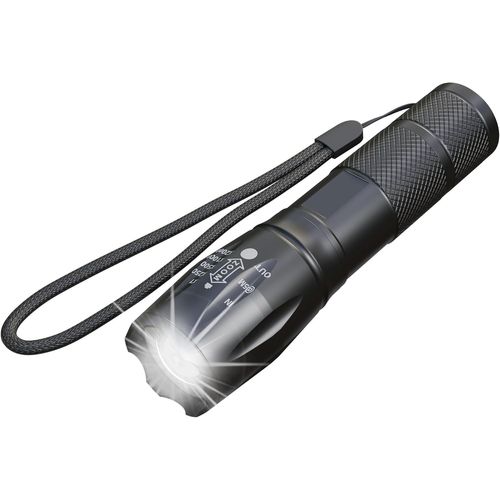 BAERTMY-Lampe Torche À Piles 200 Lumens, Lampes De Poche Led Haute Puissance 10 W, 3 Modes De Lumière-Sos Et Stroboscopique, Mise Au Point Réglable, Anti-Choc, Compacte-Pour Urgence, Camping