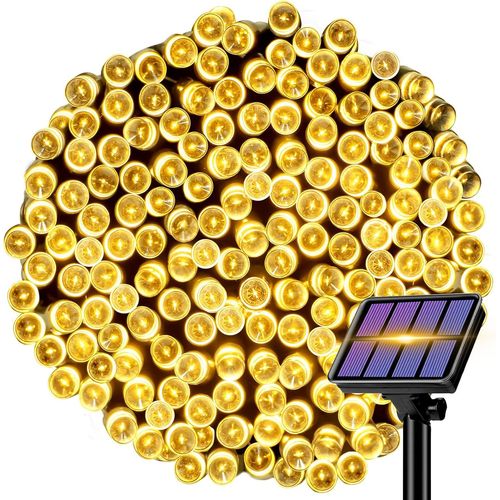 BAERTMY-Guirlande Solaire Exterieur [Lot De 2] 24M 240Led Guirlande Lumineuse Exterieure, 8 Modes Étanche Lumière Solaire Pour Jardin Mariage Terrasse Cour Maison Noël Fête Party Décoration Blanc Cha