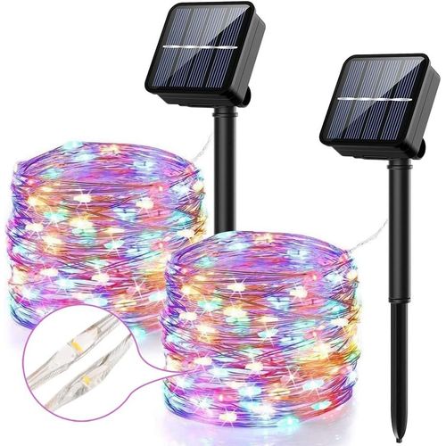BAERTMY-Guirlande Solaire Exterieur 120 Led 13,5M Guirlande Lumineuse Exterieure Étanche 8 Modes Décoration Lumière Intérieur Et Extérieur Pour Maison Jardin Terrasse Pelouse Sapin De Noël