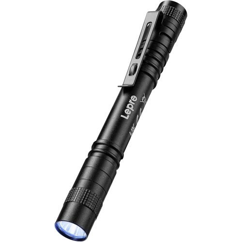 BAERTMY-Lampe Uv, Lampe Torche Uv 365Nm Led Lumière Noire Ultraviolet Détecteur Pour Traceurs Fluorescents Chien Chat Tapis Détecteur Urine Scorpion Vérifie L'Argent, 2 Piles Aaa (Non Incluses)