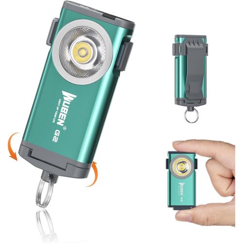 BAERTMY-G2 Mini Lampes De Poche, Torche Porte-Clés 500 Lumens Rechargeable, 5 Modes-Edc Lampes De Poche Led Avec Pince-, Petit Et Ultraléger Pour Voyage, Marche, Recherche, Randonnée