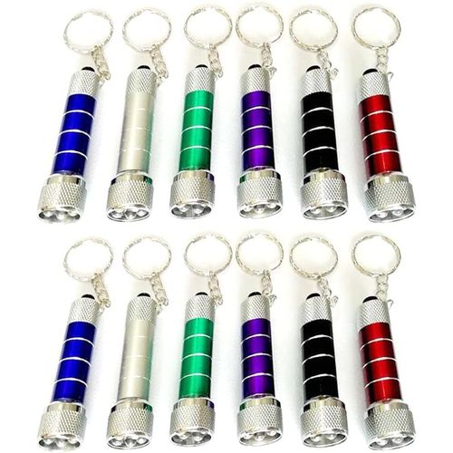 Baertmy-Mini Led Porte Clés Lampe De Poche, 12 Pcs Camping Lampe Porte Clef Lampe Torche, Mini Lampes De Poches Pour Enfants Adulte Activité De Plein Air Camping Randonnée Chasse (Couleur Aléatoire)