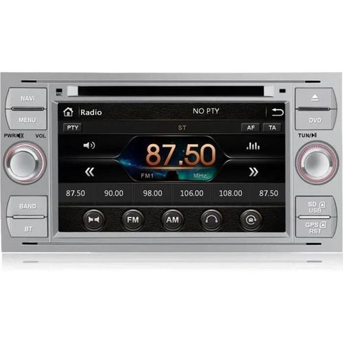 Awesafe Autoradio 2 Din Pour Ford Focus 7 Pouces Stéréo Avec Gps Cd Dvd Usb Sd Bluetooth 720p Vidéo Fm Am Rds Système Wince-Argent