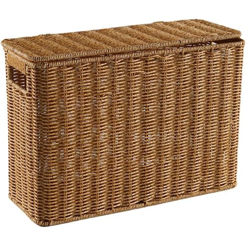 Yemaesre-Panier Tressé En Jonc De Mer Porte-Revues En Osier Naturel Porte-Journaux Rectangulaire Organ Ur De Jouets Boîte De Rangement Décorative Pour Les