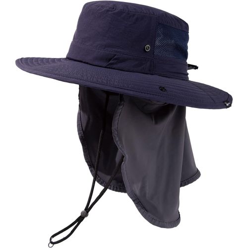 Wagner-Chapeau De Soleil À Large Bord Pour Homme Avec Verrouillage De Lunettes De Soleil Upf 50 Chapeau D'été Avec Rabat Tour De Cou Imperméable Pour La Pêche En Plein Air Safari Chapeau Pliable