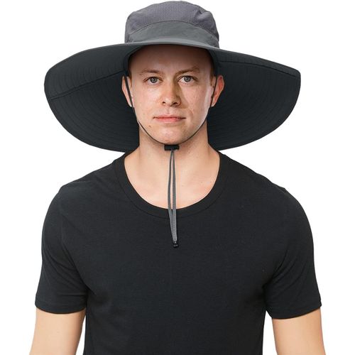 Wagner-Chapeau De Soleil Pour Homme À Large Bord-Protection Uv-Respirant-Grand Bord-Chapeau D'été-Chapeau De Brousse-Chapeau De Randonnée-Chapeau De Pêche Avec Mentonnière Réglable