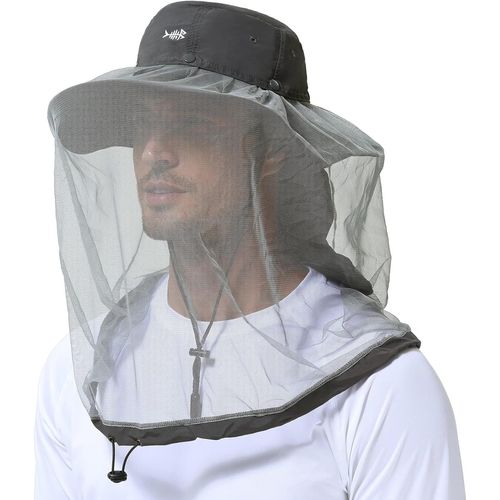 Wagner-Upf 50+ Moustique Chapeau De Soleil Avec Filet De Tête Caché Et Rabat De Cou Pour Hommes Femmes Pêche En Plein Air Randonnée Camping