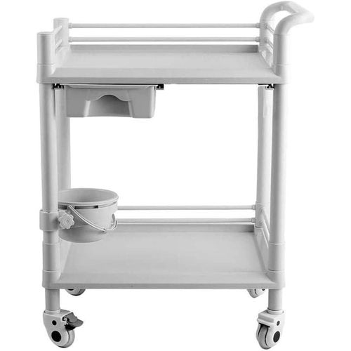 wagner-Chariot De Rangement De Cuisine,Grand Chariot Mobile,Poubelle De Beauté Abdominale À 2 Niveaux Avec Tiroir,Chariot