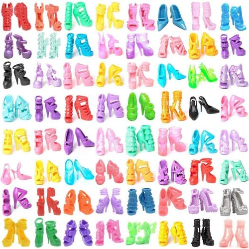 wagner-Vêtements Accessoires Ensemble 60 Paires De Chaussures Accessoires Accessoires Pour 11,5 Pouces Filles Poupées Fashionistas Poupée Princesse Barbie Poupée