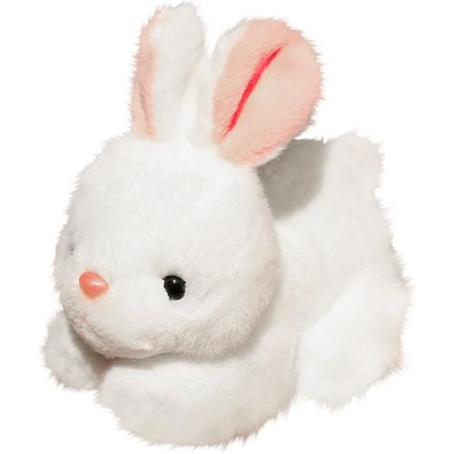 wagner-Accessoires De Maison De Poupée Simulation Lapin Poupée Mignon Petit Lapin Blanc Jouet Enfants Poupée Compagnon Jouet Poussette De Poupée (A,20 Cm)