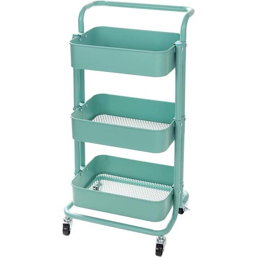 wagner-Chariot En Métal À 3 Couches,Chariot De Rangement Pour Cuisine,Chariot D'Artisanat,Chariot De Service Avec 2 Freins Pour Cuisine,Salle De Bain,Bureau