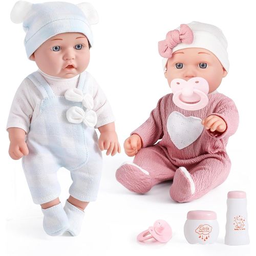 wagner-Poupées Jumelles Réalistes De 30 Cm Avec Vêtements Et Tétines,Poupées Garçon Et Fille,Ensemble De Jouets Pour Les Enfants De 3 Ans Et Plus