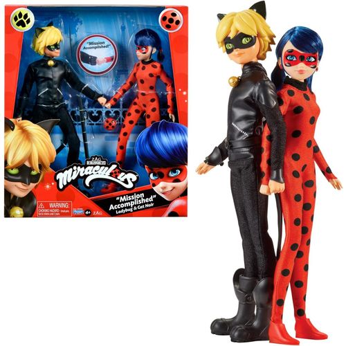 wagner-Miraculous Ladybug-Set De Jouet Miraculous-Pack De 2 Poupées Miraculous-Figurine Miraculous Mannequin 26 Cm-Figurine Pour Enfant Ladybug & Chat Noir-Jouet Enfant 4 Ans Et +-P50365