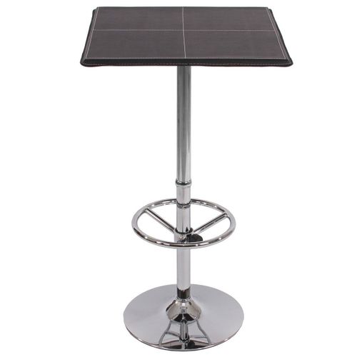 Table Haute De Bar Bistrot Avec Repose-Pied 110 Cm Noir Tab04002
