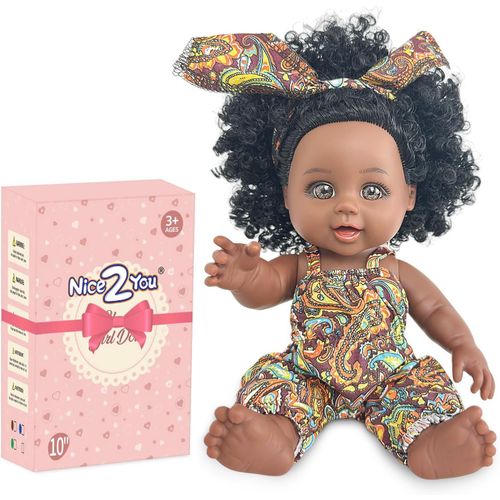 wagner-Poupée Noire 10 Pouces Bébé Africaine Mode Jouer Poupée-Meilleur Cadeau Pour Enfants Filles