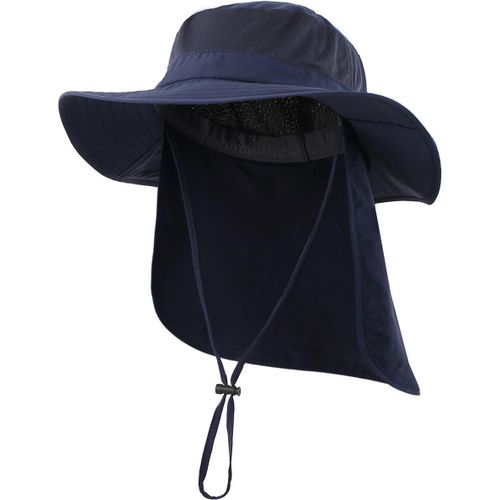Wagner-Unisexe Outdoor Large Brim Sun Hat Mesh Upf50+ Safari Chapeaux Avec Cou Rabat Chapeaux De Pêche