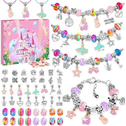 wagner-Cadeau Fille 5-13 Ans Bijoux Enfants Jeux Charms Bracelet Kit Fabrication Creation Idée Jouet De Pâques Noël Anniversaire