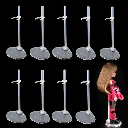 wagner-10 Pièces Support De Présentoir De Poupée En Plastique,Support De Poupée Transparent,Réglable Vêtements Accessoires Pour Poupée Pour 28-33 Cm Poupée Barbie Enfant (10)