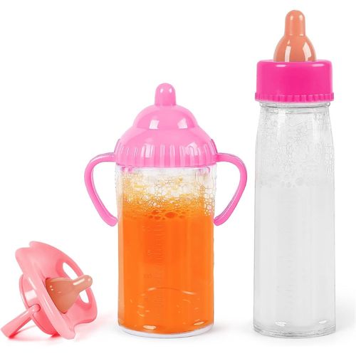 wagner-Biberons Magiques Pour Poupées,Lait Et Jus De Fruit Disparaissant,Accessoires Pour Poupées,Set D'Alimentation Pour Poupées En Jouets