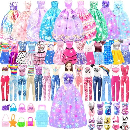 wagner-Vêtements Et Accessoires Pour Poupées De 11,5 Pouces Avec Robes De Princesse Hauts Et Pantalons Sacs Cadeaux Et Jouets Pour Les Filles De 4,5,6,7,8,9 Et 10 Ans