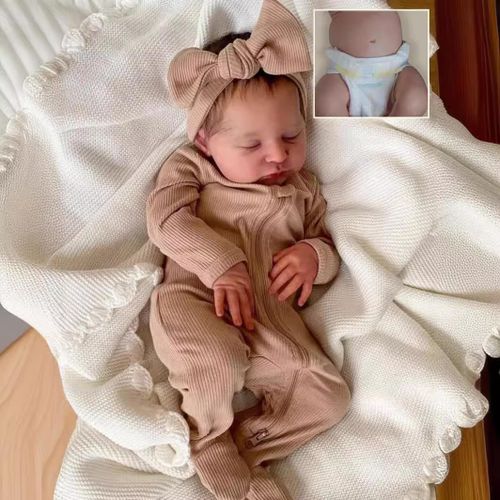 wagner-Poupée Reborn Fille 20 Pouces Corps En Vinyle Souple Lavable Fabriquée À La Main Réaliste Nouveau-Né Bébé Fille Ressemblant À Un Vrai Bébé (Yeux Fermés)