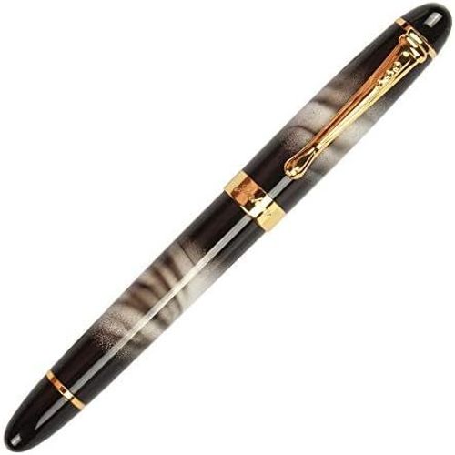 Wagner-Jinhao X450 Stylo-Plume En Marbre Bleu,Pointe Moyenne,Bordure Dorée,16 Styles