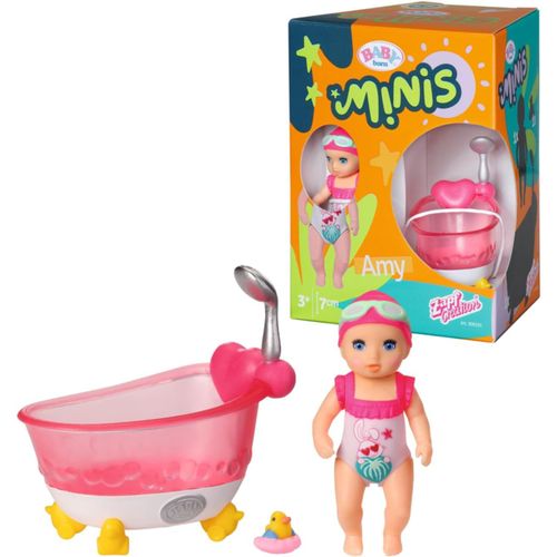 wagner-Minis Set Avec Baignoire & Amy 906101-Poupée De 6,5 Cm Avec Accessoires Exclusifs Et 1 Corps Mobile Pour Un Jeu Réaliste-Convient Aux Enfants De 3 Ans Et Plus