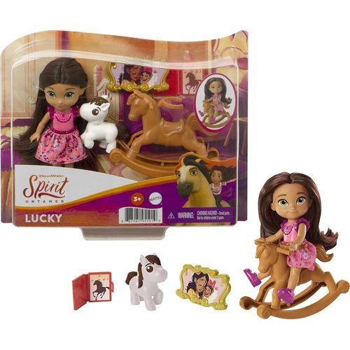 wagner-Spirit L'Indomptable,Mini-Poupée Lucky Articulée Et Accessoires Chevaux Pour Rejouer Les Scènes Du Film,Jouet Pour Enfant,Gxf11