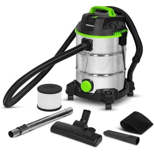 wagner-Aspirateur Eau Et Poussières 1400W-30L Inox-18 Kpa Avec Soufflerie Et Bouchon De Vidange -