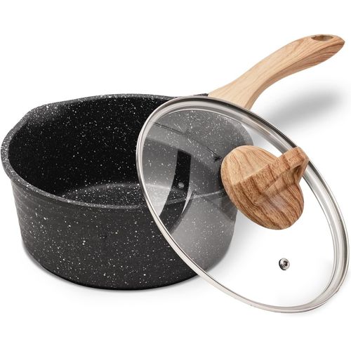 Wagner-Casserole 18 Cm,2l Avec Couvercle En Verre,Poignée Résistante À La Chaleur,Convient Pour Toutes Les Cuisinières,Sans Pfoa,Beige