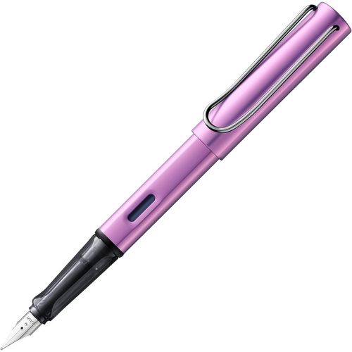wagner-Al-Star Lilac Stylo-Plume,Avec Poignée Ergonomique Et Plume En Acier Poli De Largeur De Trait F,Boîtier Léger En Aluminium,Avec Cartouche D'Encre T 10 Bleue,Pour Droitier