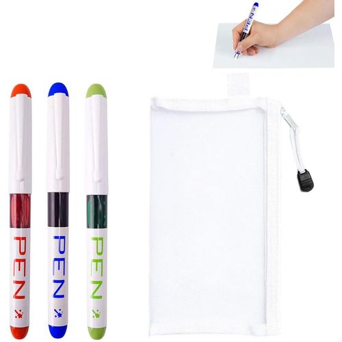 Wagner-Crayons De Calligraphie À Écriture Lisse,Stylos De Couleur Avec 1 Étui À Stylo,Stylos Plume Colorés,Stylo À Pointe Fine À Encre Multicolore,Stylo À Encre À Séchage Rapide,3 Pièces