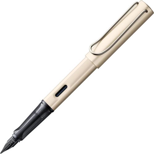 Wagner-Lx 058 Stylo-Plume Élégant En Aluminium Léger De Couleur Palladium Avec Finition En Métal Précieux Et Plume En Acier Pvd Noir Brillant,Avec Cartouche D'encre T 10 En Bleu Et Emballage