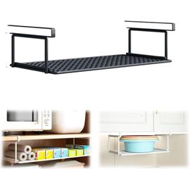 Spetebo Lot De 2 Paniers Suspendus En Métal Noir - 38 X 28 Cm - Panier De Rangement à Suspendre Aux étagères - Panier De Rangement Pour étagère, Armoire, Cuisine, Bureau