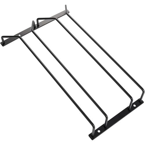Chenquansarl-Support Pour Verres À Vin De 35 Cm - Noir - Porte-Verres À Vin Sous Étagère - Support De Rangement Pour Verres À Pied - Pour Bar Et Cuisine - 2 Rangées
