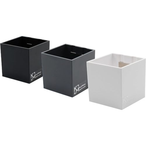 ChenQuanSarl-Lot De 3 Cubes Magnétiques De 6,5 Cm - Blanc, Plomb, Noir - Boîtes De Rangement Ou Cache-Pots Magnétiques Avec Aimant Puissant Pour Tableaux Magnétiques Muraux