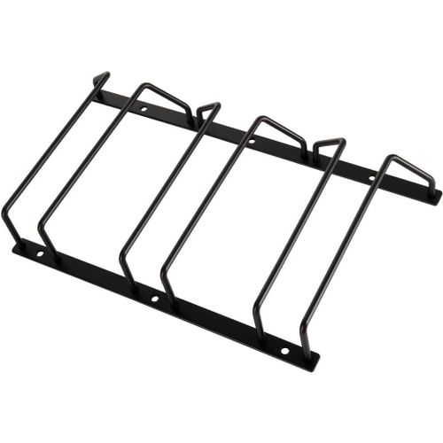 Chenquansarl-Porte-Verres À Vin Noir De 18 Cm À Suspen E Sous L'armoire, Support De Verres À Pied Pour Bar, Salle À Manger, 3 Rangées