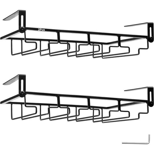 Chenquansarl-Porte-Verres Suspendu En Forme De C?Ur Organ Ur De Verres À Pied En Métal, 4 Slots Support À Verre À Vin Pour Utilisé Dans Le Bar, Armoire À Vin, Cuisine (Noir 4)