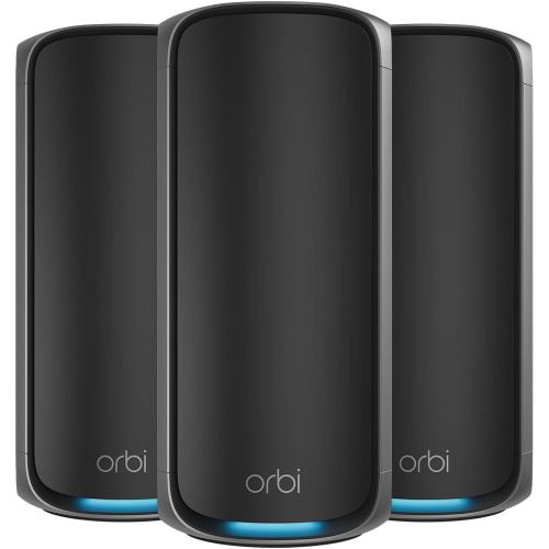 ChenQuanSarl-Orbi Système Wifi 7 Mesh Quad-Band (Rbe973Sb), Routeur Wifi 7 + 2 Satellites, Couvre 900 M², 200 Appareils, Be27000, 27 Gbit/S, Fonctionne Même Si Murs Très Épais, Compatible Toutes Box