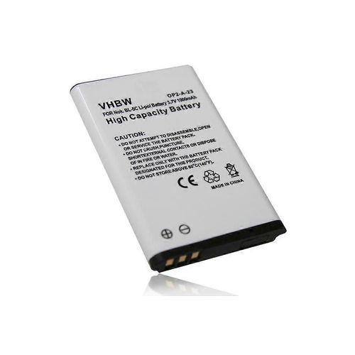 Batterie Vhbw Compatible Avec Nokia 1111, 2310, 1208, 1100, 1200, 1110, 1112, 1600 Téléphone Portable Smartphone (1000mah, 3.7v, Li-Ion)